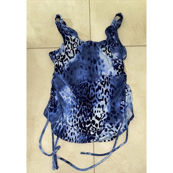 Croft & Barrow Swimsuit Tankini Top Women’s sz 8D Tummy Slimmer Cheetah Leopard - Picture 1 of 3